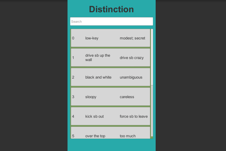 Unity 英単語帳distinctionの日英検索をするandroidアプリを作る Aki プログログ